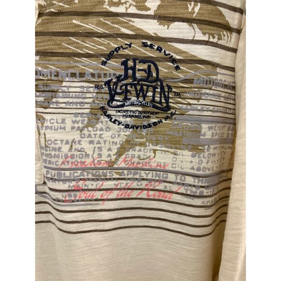 Vintage Harley Davidson Short Sleeve Shirt 2XL Henley V-Twin Power Cotton FLAW - Picture 5 of 11